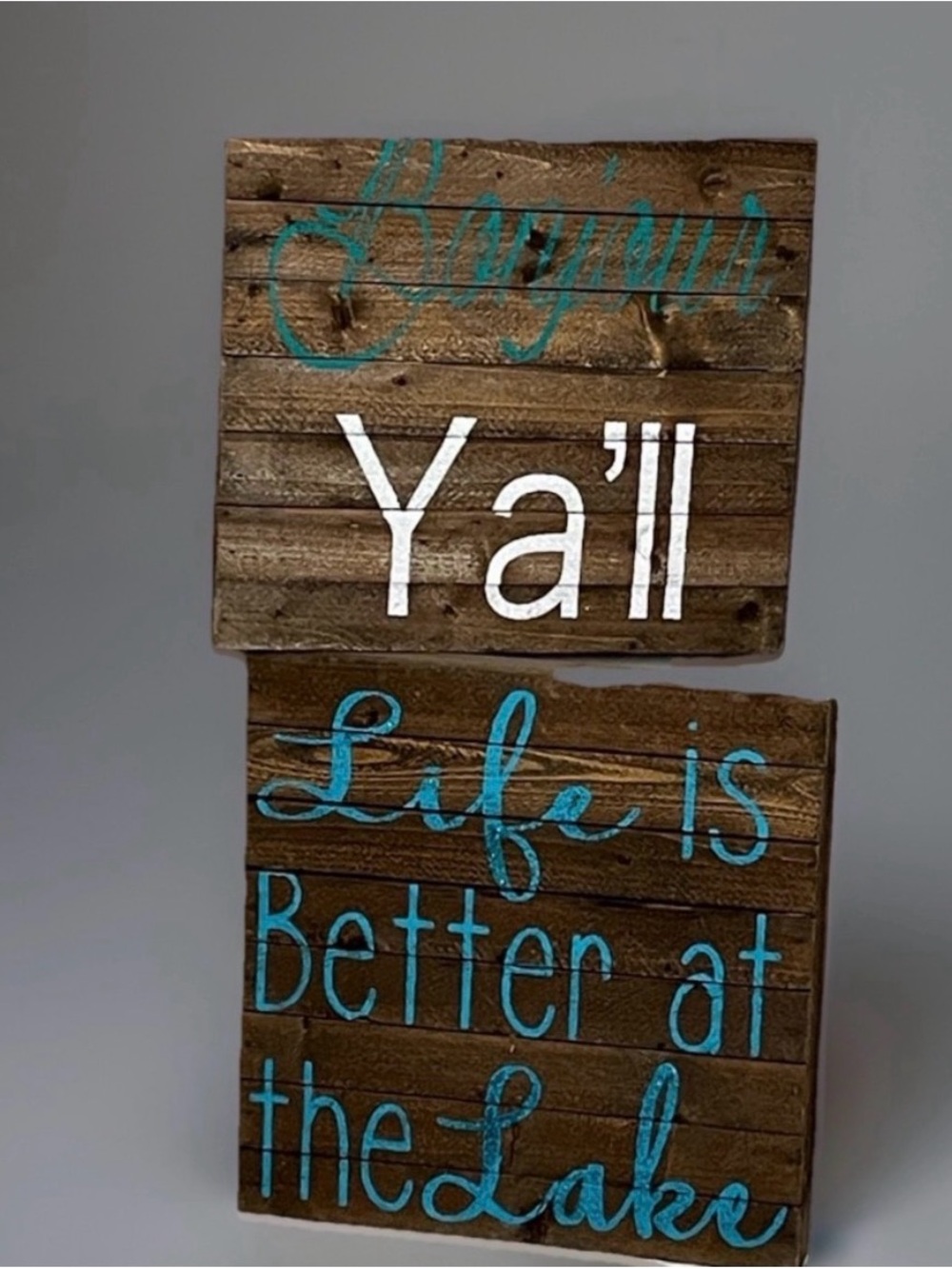 Lake House 2pcs Rustic Wooden Wall Art Set by Pink Peppercorn ⭐️🆕⭐️